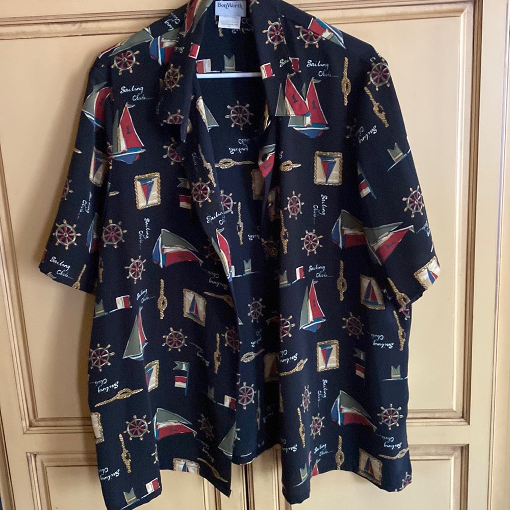 Nautical Mens Button Down Shirt